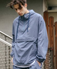 [UNISEX] WIZENED ANORAK HOODIE JUMPER_BLUE