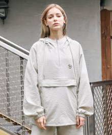 [UNISEX] WIZENED ANORAK HOODIE JUMPER_BEIGE