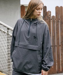 [UNISEX] WIZENED ANORAK HOODIE JUMPER_CHARCOAL