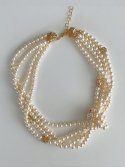 엘리오나(ELYONA) Sea Rock Multi Layered Pearl Necklace