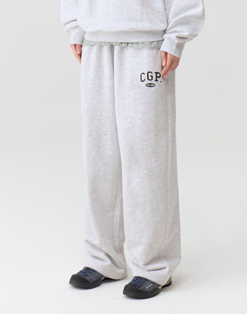 코드그라피(codegraphy) CGP 아치 로고 트레이닝 팬츠_라이트그레이
