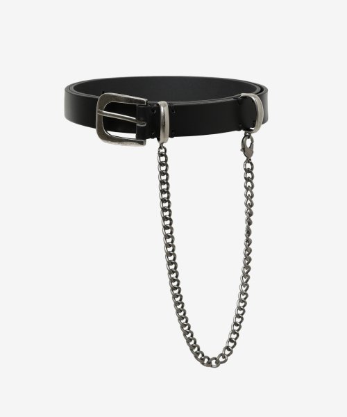 MAISON MINED】SOLID BLACK CHAIN BELT