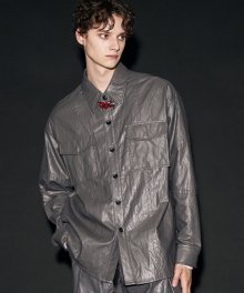 LEATHER SECTION SHIRTS GREY
