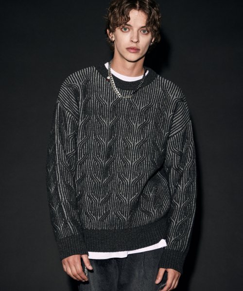 메종미네드(Maison Mined) Shaft Over Knit Charcoal - 64,500 | 무신사 스토어