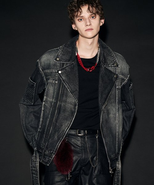 메종미네드(MAISON MINED) SENSUAL DENIM RIDER JACKET BLACK - 사이즈 