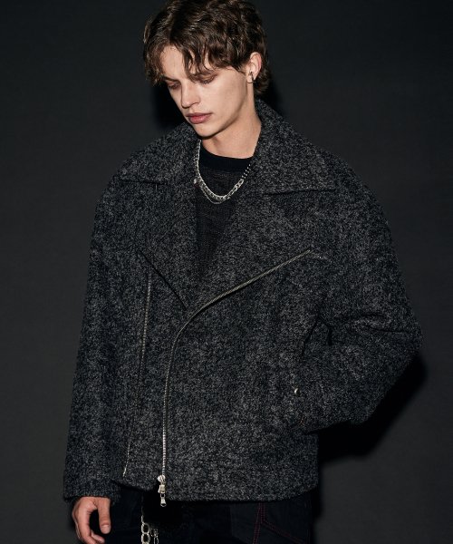 【MAISON MINED】21FW★ MERCURY CARDING WOOL RIDER JACKET 메종미네드(MAISON MINED) MERCURY CARDING WOOL RIDER JACKET G