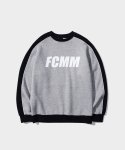 에프씨엠엠(FCMM) 컬러 블럭 클래식 맨투맨 - 멜란지 그레이