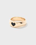 언쁘띠오이슈(UN PETIT OISEAU) Heart ring (black)