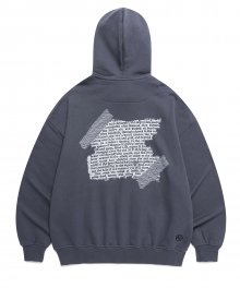 PAPER PRINT HOODY CHARCOAL