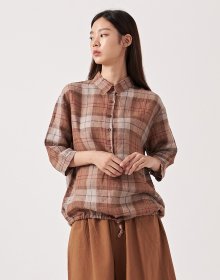 LINEN CHECK SHIRTS BEIGE