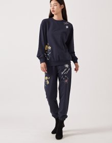 ARTWORK JERSEY JOGGER PANTS NAVY