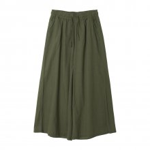 LINEN WIDE CROP PANTS KHAKI