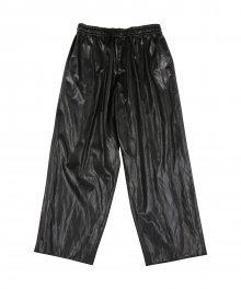 Vegan Leather Oversized Pants [Black]