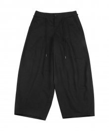 Oversized Cotton Nylon Pants [Black]