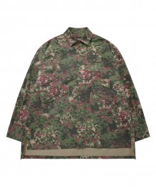Oversized Camouflage Shirt [Burgundy]