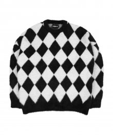 Harlequin Check Oversized Sweater [Black]