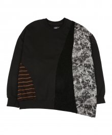 Mixed Fabrics Sweatshirt [Black]