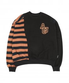 Twofold Stripe Sweatshirt [Black]
