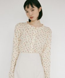 NUE EYELET ROUND NECK CARDIGAN BUTTER YELLOW