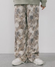 NUE SMUDGE PATTERN WIDE PANTS GRAY