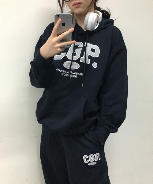 코드그라피(codegraphy) [SET] [후드티 OR 맨투맨 선택] CGP 아치 로고 셋업_네이비