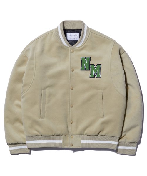 MUSINSA | NOMANUAL TAYLOR VARSITY JACKET - BEIGE