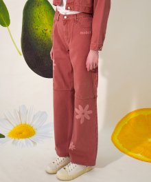 Flower Denim Pants(PINK)