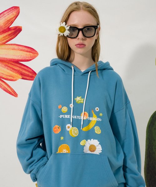 ★MAINBOOTH★Fruity Nature Hood T-shirt(SKY BLUE)★正規品 메인부스(MAINBOOTH) Fruity Nature Hood T-shirt(SKY BLUE