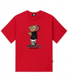TENNIS BOY BEAR 티셔츠 - 레드