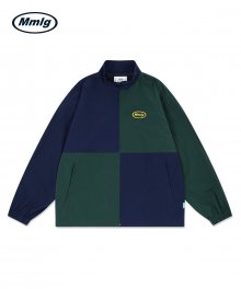 [Mmlg] BLOCK TRACK JACKET (NAVY / GREEN)