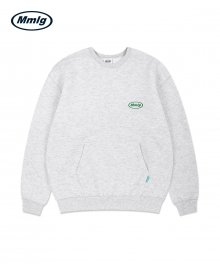 [Mmlg] BI POCKET SWEAT (MELANGE WHITE)