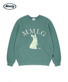 [Mmlg] WATERCOLOR RABBIT SWEAT (PALE GREEN)