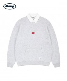 [Mmlg] RUGBY POCKET SWEAT (MELANGE WHITE)