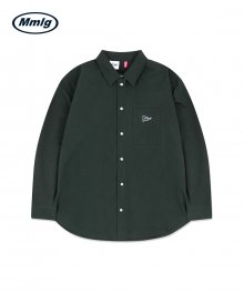 [Mmlg] FLAG SOLID SHIRT (DEEP GREEN)