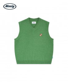 [Mmlg] NOSTALGIC KNIT VEST (GREEN)