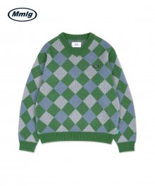 [Mmlg] SQUARE KNIT (OLIVE GREEN)