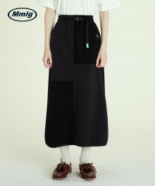 [Mmlg] BLOCK FLEECE SKIRT (NAVY)