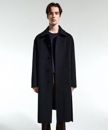 BLACK OVER FIT BALMACAAN COAT TNCO1F701BK