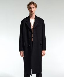 BLACK SEMI-OVERFIT 3BOTTON COAT TNCO1F705BK