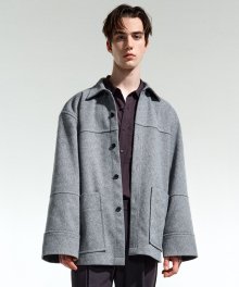 TWILL GREY OVER FIT COAT SHIRTS TNSH1F704G2