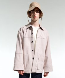 PEACH BEIGE OVER FIT COAT SHIRTS TNSH1F704I2