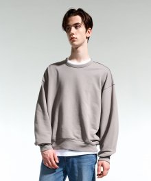 FOG GRAY OVER FIT COCOON SWEATSHIRT TNTS1F701G2