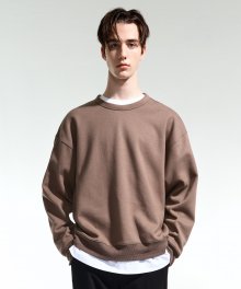 COCOA BROWN OVER FIT COCOON SWEATSHIRT TNTS1F701W2