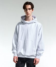 MELANGE GRAY OVER FIT COCOON SWEAT HOODY TNTS1F707WT