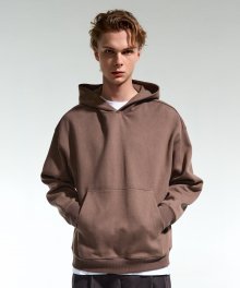 COCOA BROWN OVER FIT COCOON SWEAT HOODY TNTS1F707W2