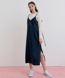 GLOSS BUTTON POINT ONEPIECE / NAVY