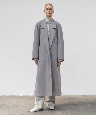 로우클래식(LOW CLASSIC) LOW COLLAR TRENCH COAT - LIGHT GREY 상품 이미지