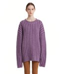 트렁크프로젝트(TRUNK PROJECT) Cable Stripe Knit Sweater_Purple