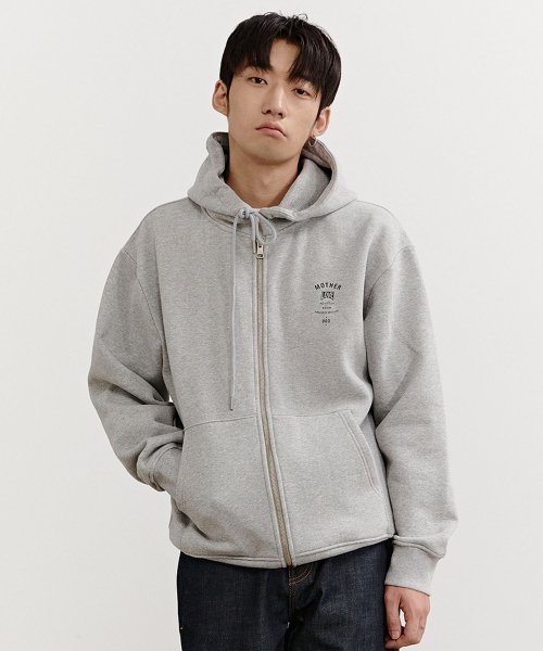 플랙() 럭키 워시 003 그래픽 후디 집업 멜란지 그레이 상품 이미지