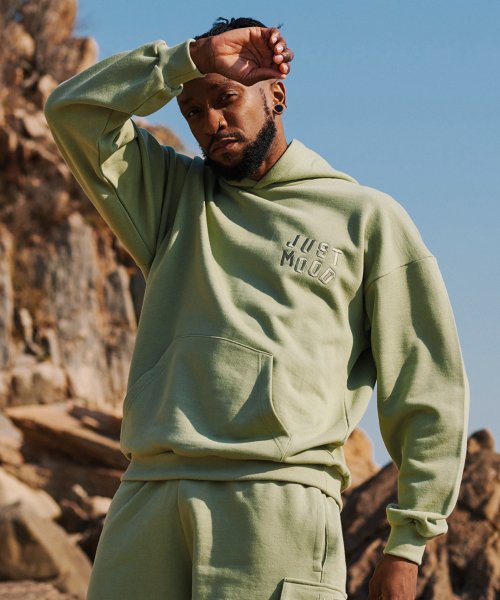저스트무드(justmood) ESSENTIAL OVER HOODIE - KHAKI